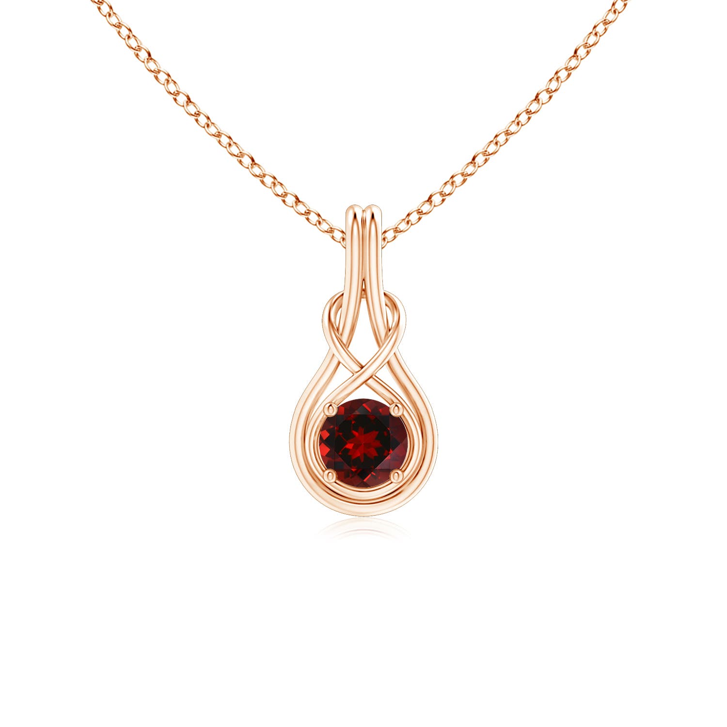 AAAA - Garnet / 0.6 CT / 14 KT Rose Gold