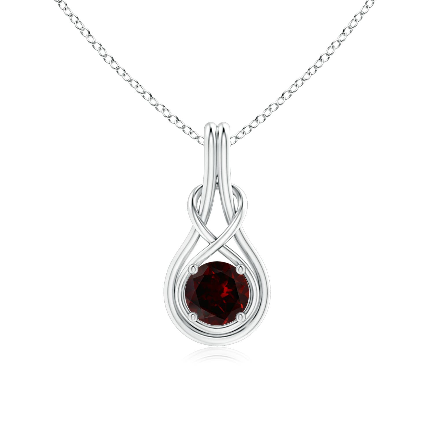 A - Garnet / 1 CT / 14 KT White Gold