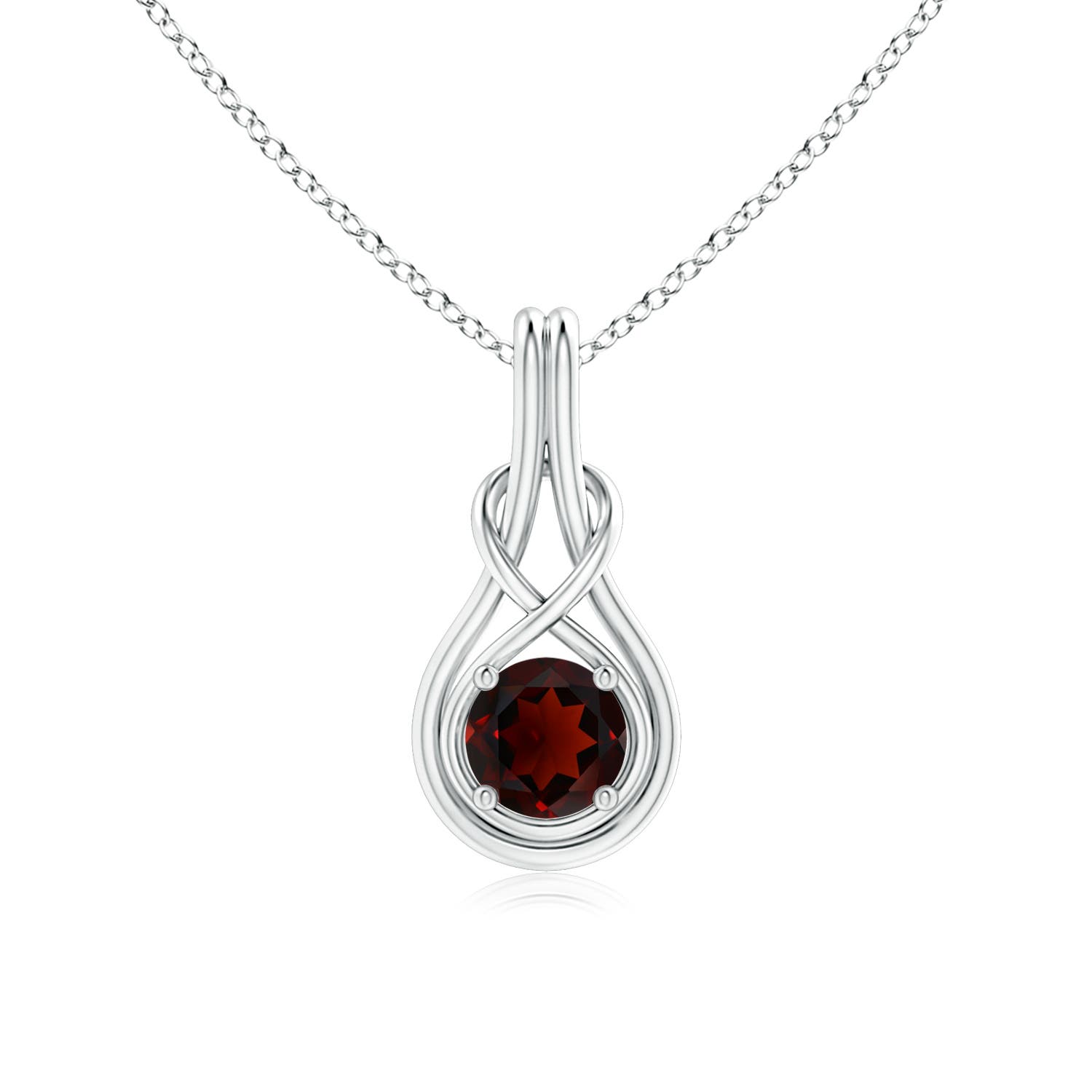 AA - Garnet / 1 CT / 14 KT White Gold