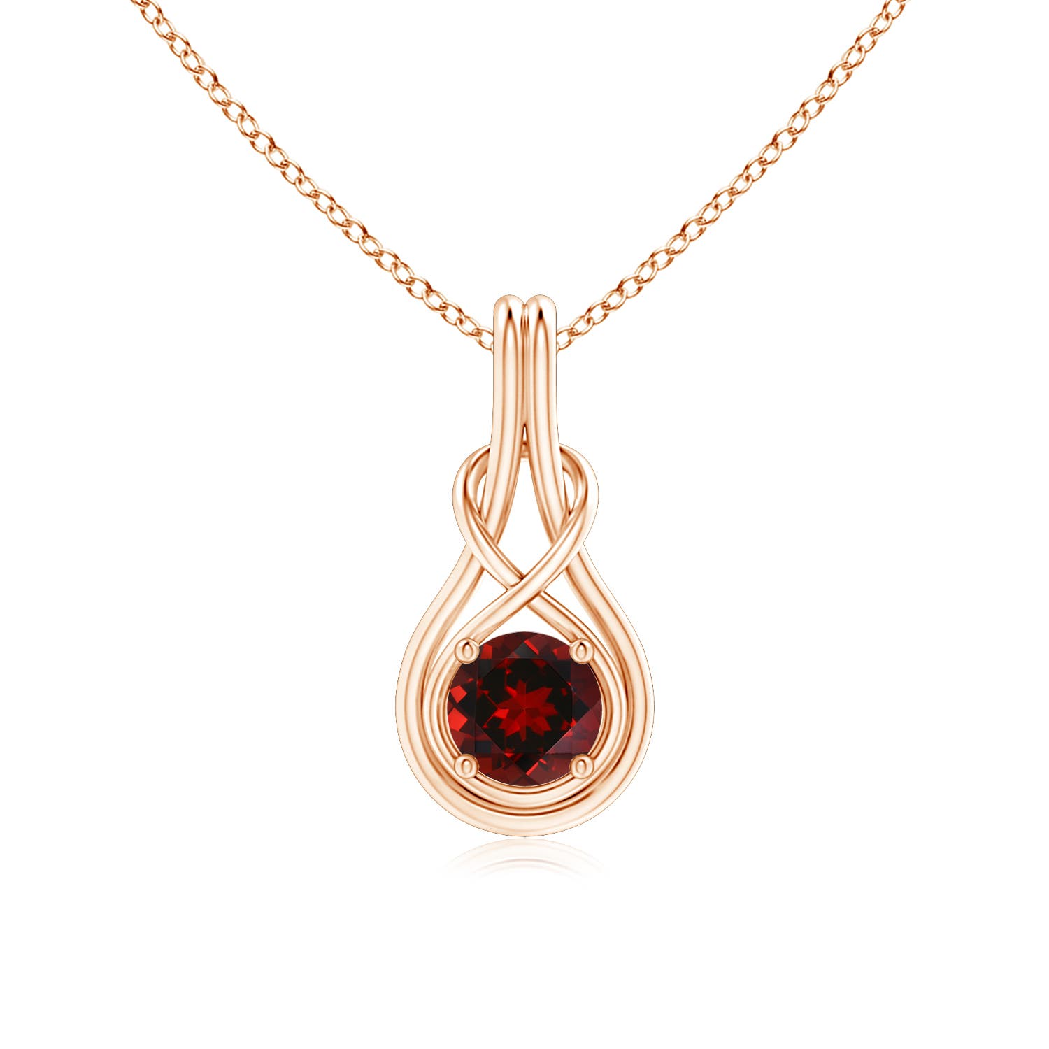 AAAA - Garnet / 1 CT / 14 KT Rose Gold