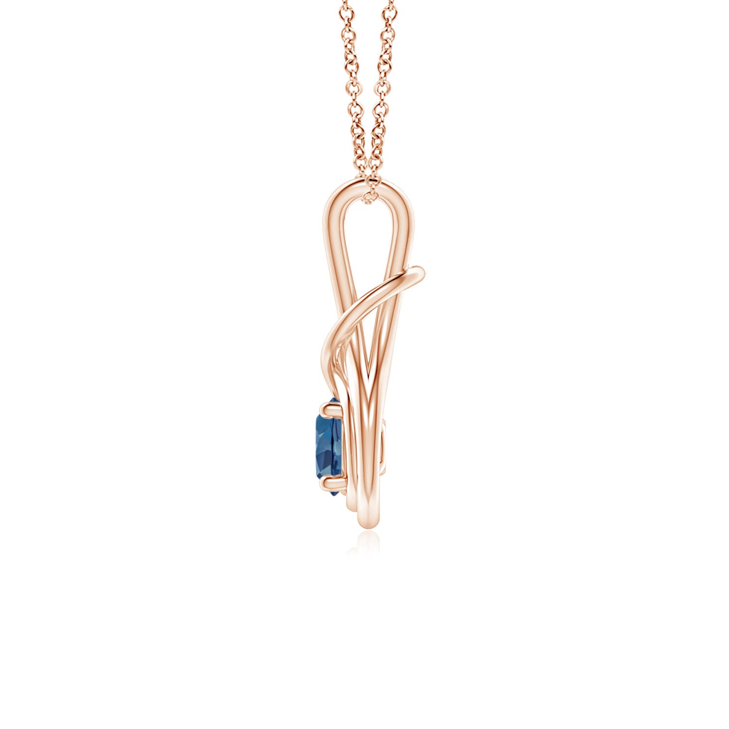 A - London Blue Topaz / 0.6 CT / 14 KT Rose Gold