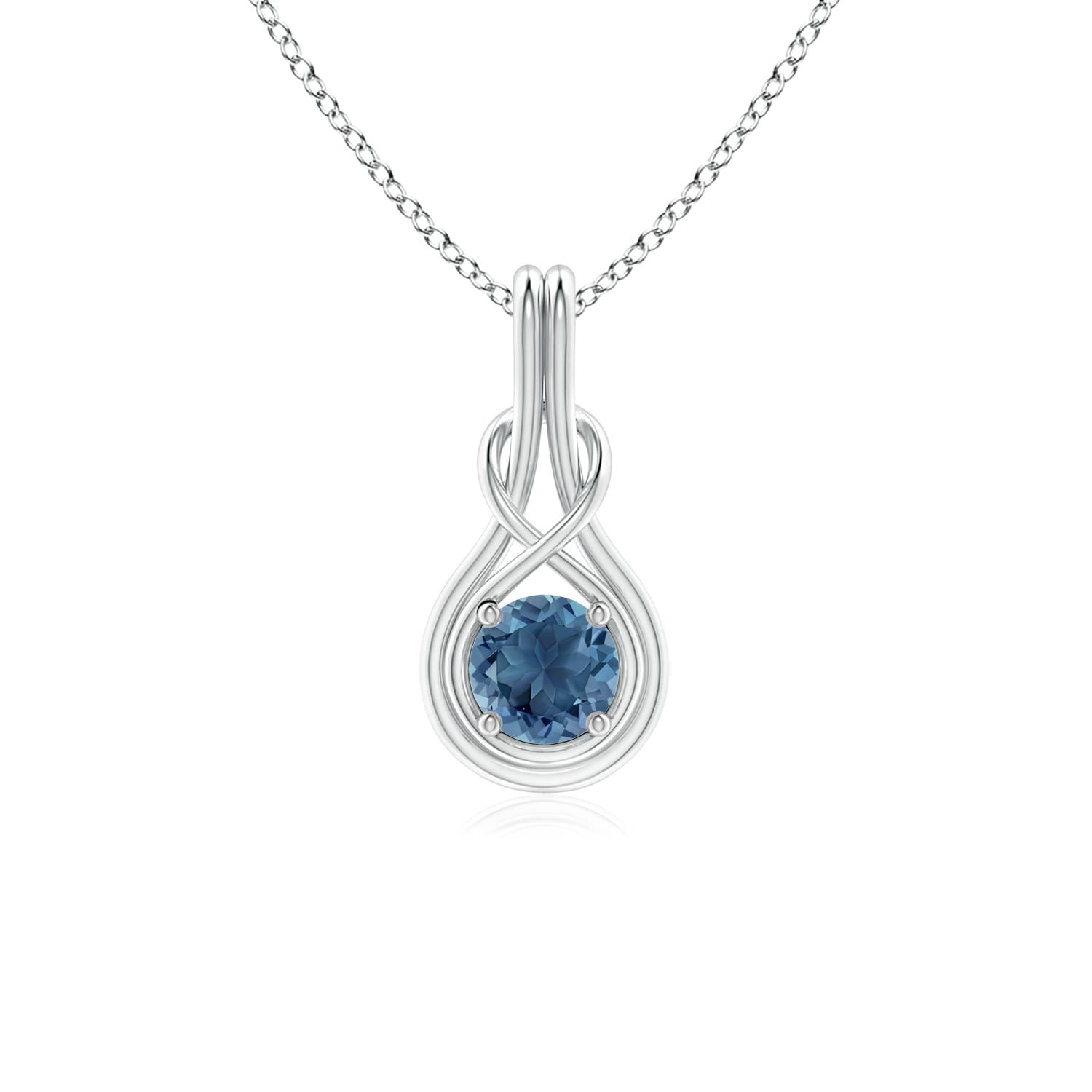 A - London Blue Topaz / 0.6 CT / 14 KT White Gold