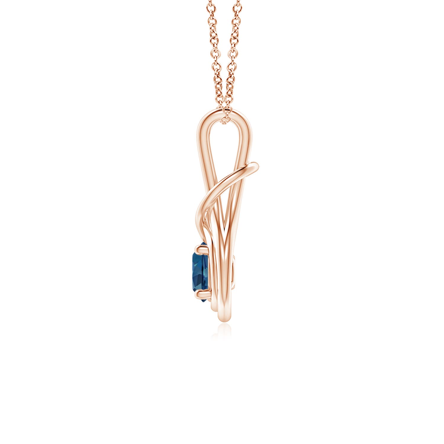 AA - London Blue Topaz / 0.6 CT / 14 KT Rose Gold