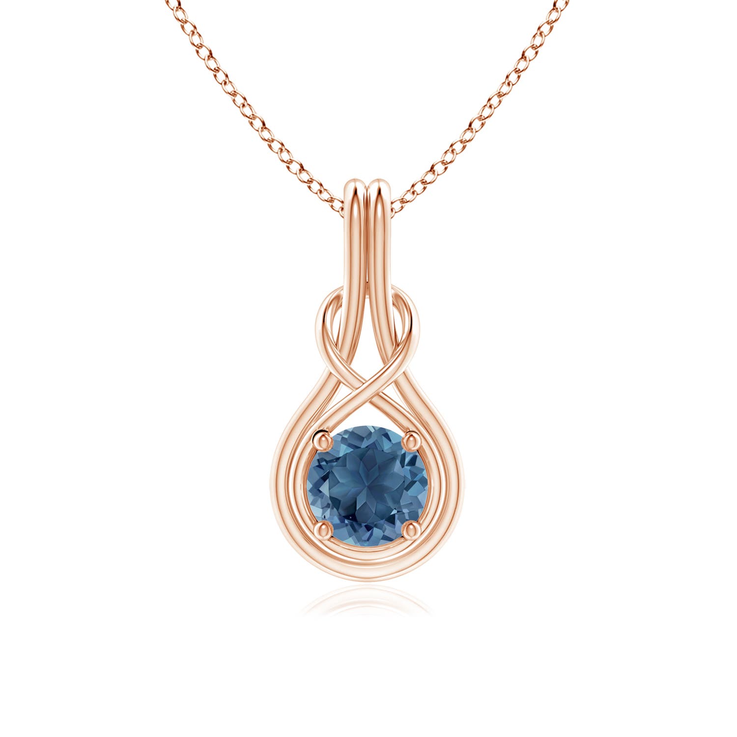 A - London Blue Topaz / 0.95 CT / 14 KT Rose Gold