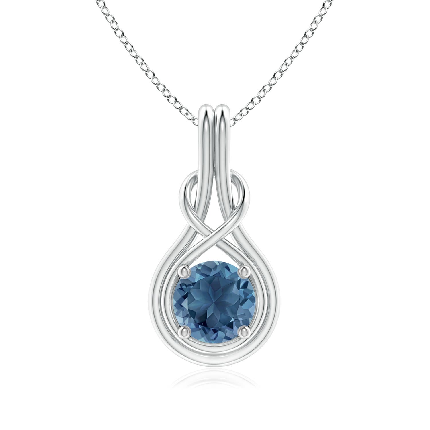 A - London Blue Topaz / 1.55 CT / 14 KT White Gold