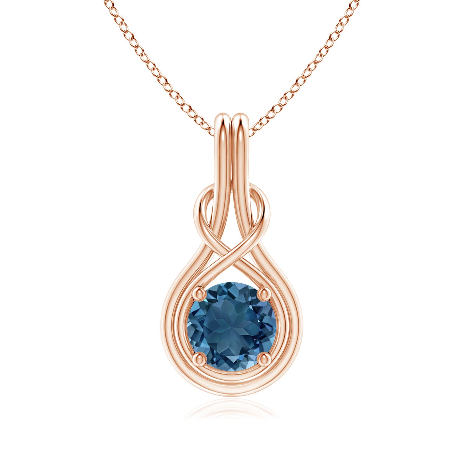 AA - London Blue Topaz / 1.55 CT / 14 KT Rose Gold