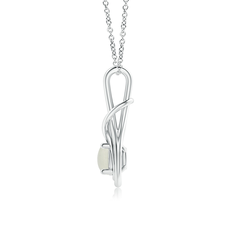 6mm AA Round Moonstone Solitaire Infinity Knot Pendant in S999 Silver side 199