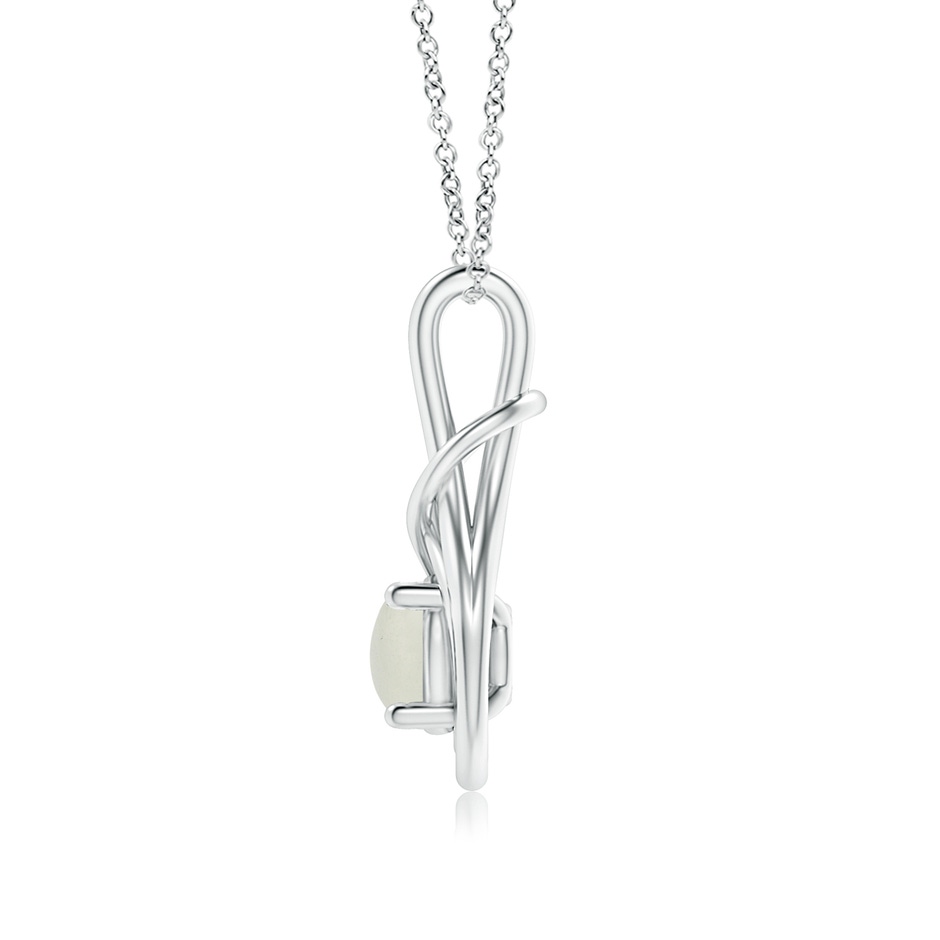 7mm AA Round Moonstone Solitaire Infinity Knot Pendant in S999 Silver side 199