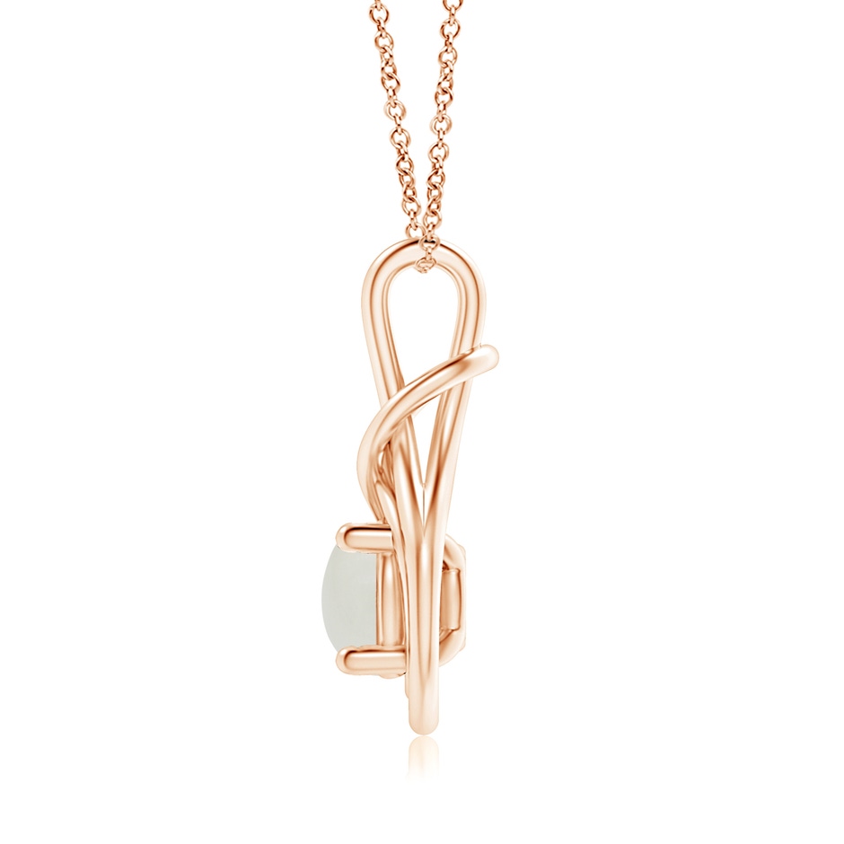 8mm AAAA Round Moonstone Solitaire Infinity Knot Pendant in 18K Rose Gold side 199