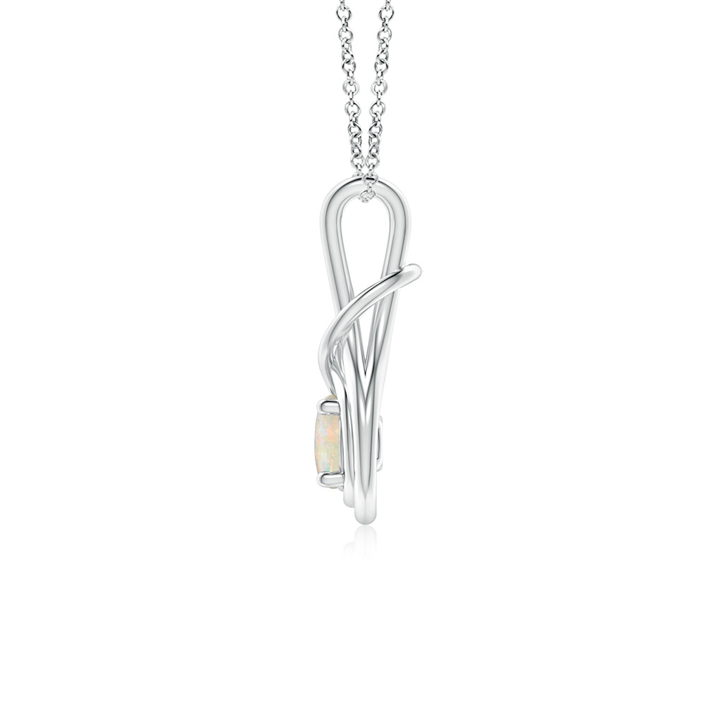 5mm AAAA Round Opal Solitaire Infinity Knot Pendant in P950 Platinum - side 199