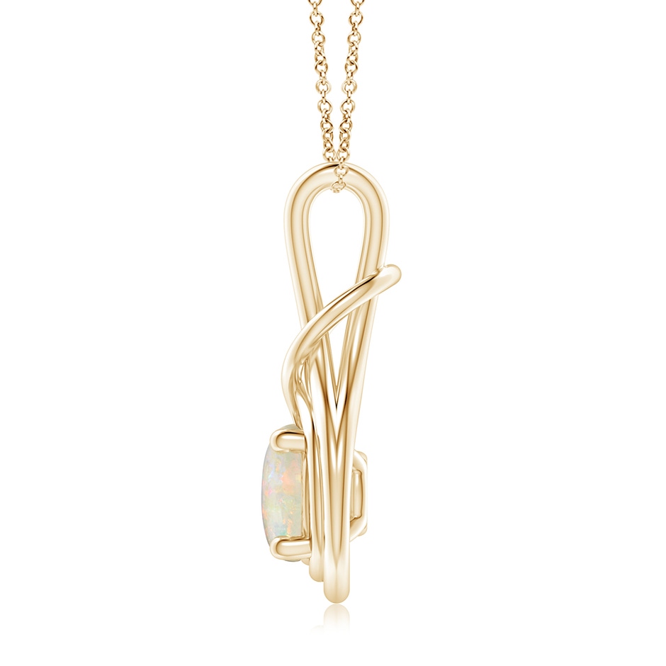 8mm AAAA Round Opal Solitaire Infinity Knot Pendant in Yellow Gold side 199