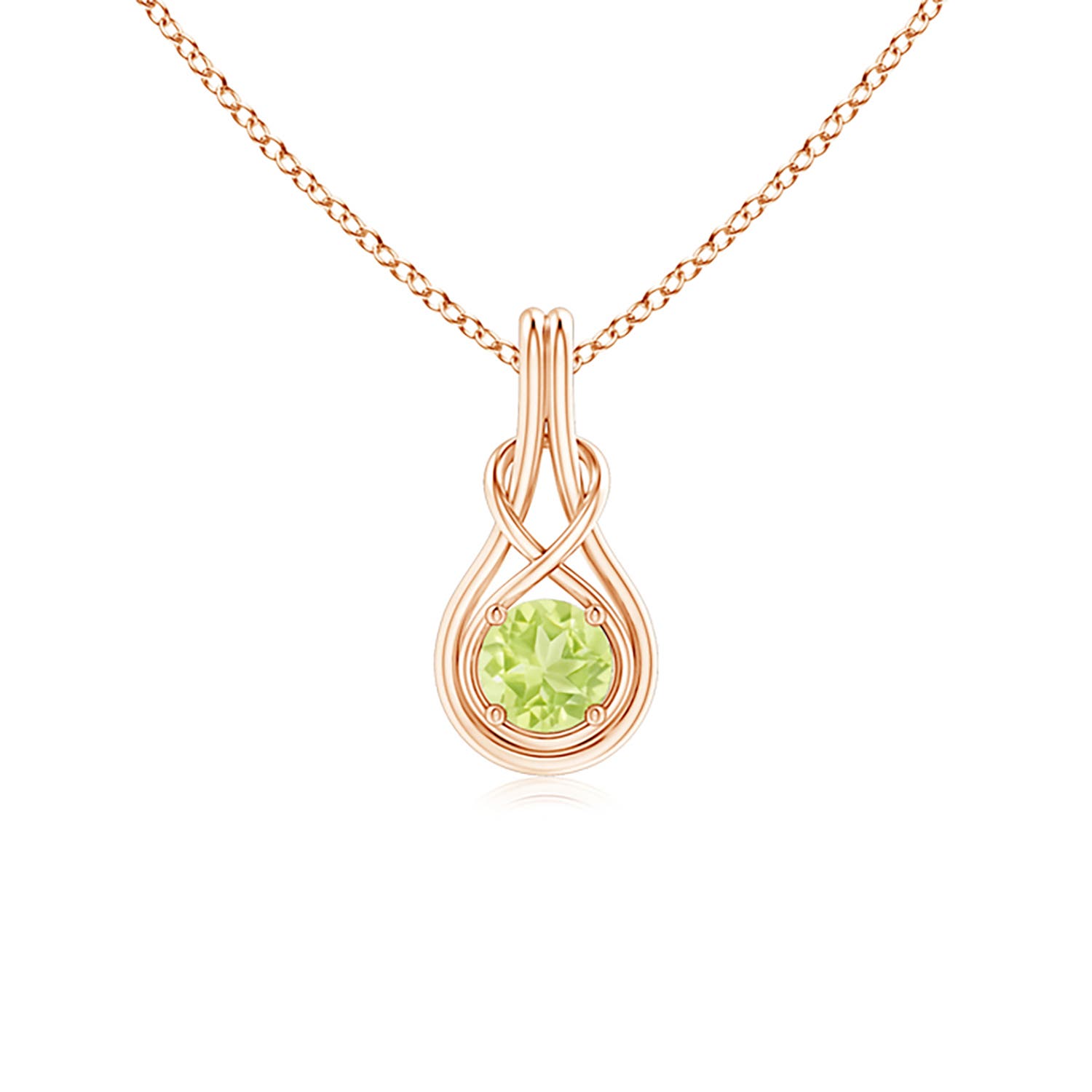 A - Peridot / 0.55 CT / 14 KT Rose Gold