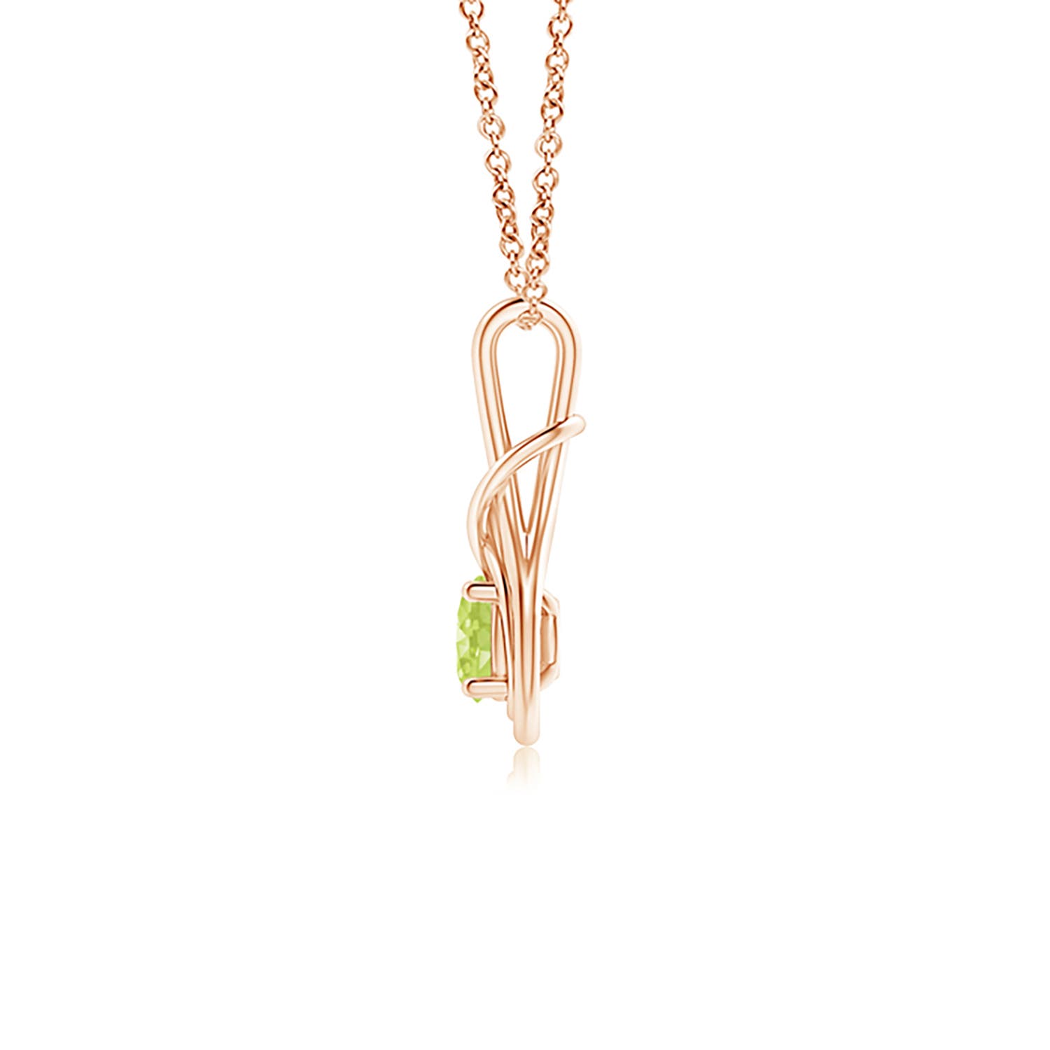 A - Peridot / 0.55 CT / 14 KT Rose Gold