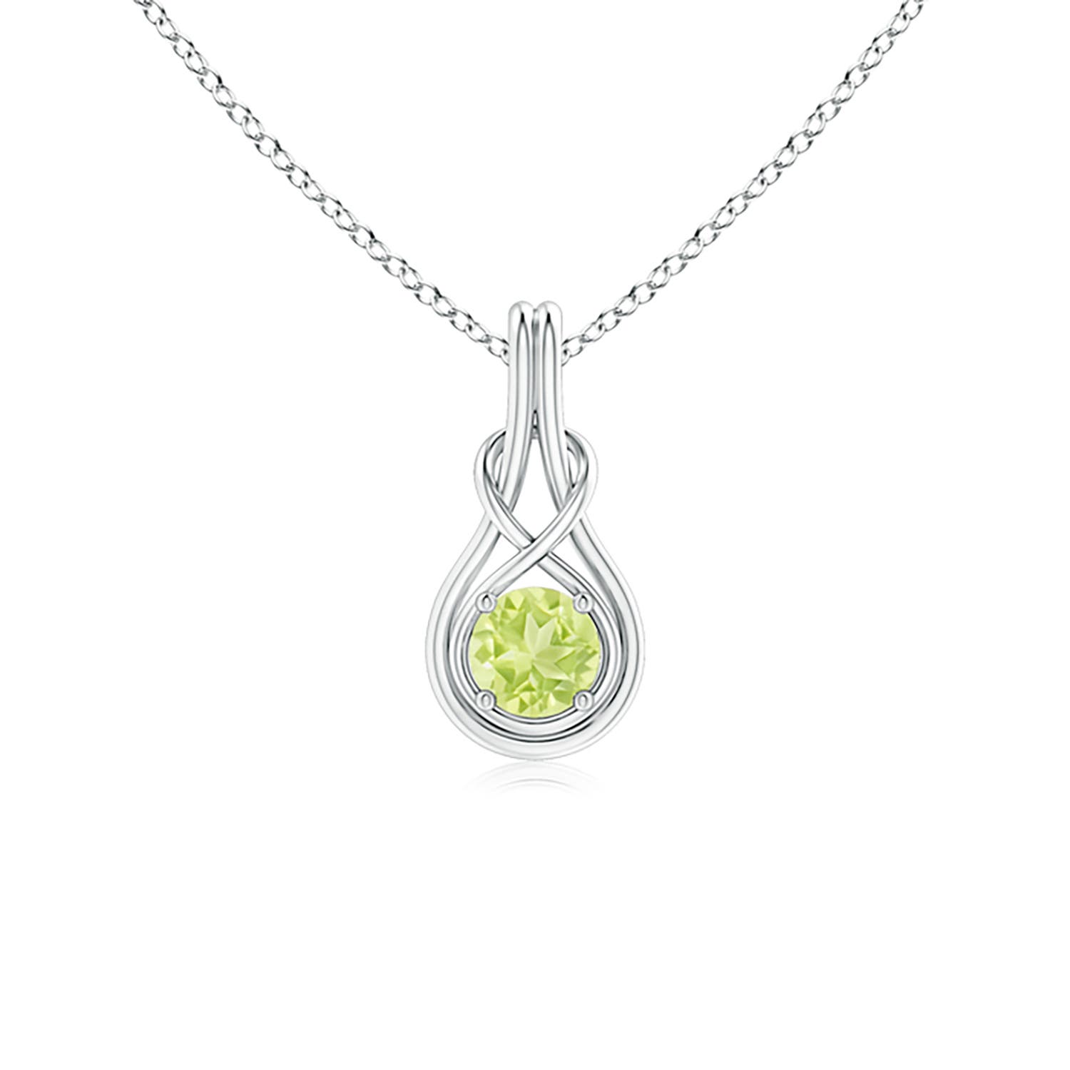 A - Peridot / 0.55 CT / 14 KT White Gold