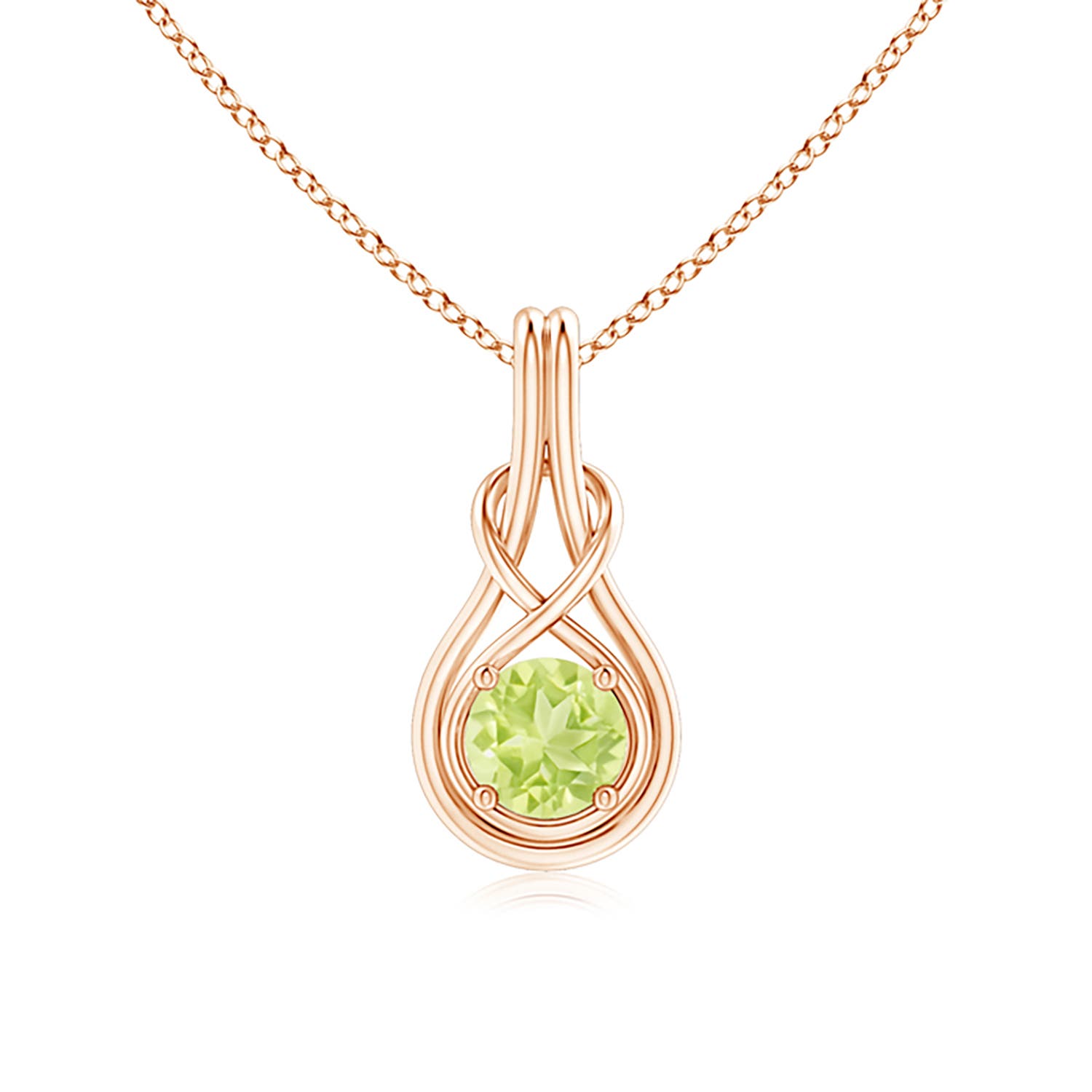 A - Peridot / 0.95 CT / 14 KT Rose Gold