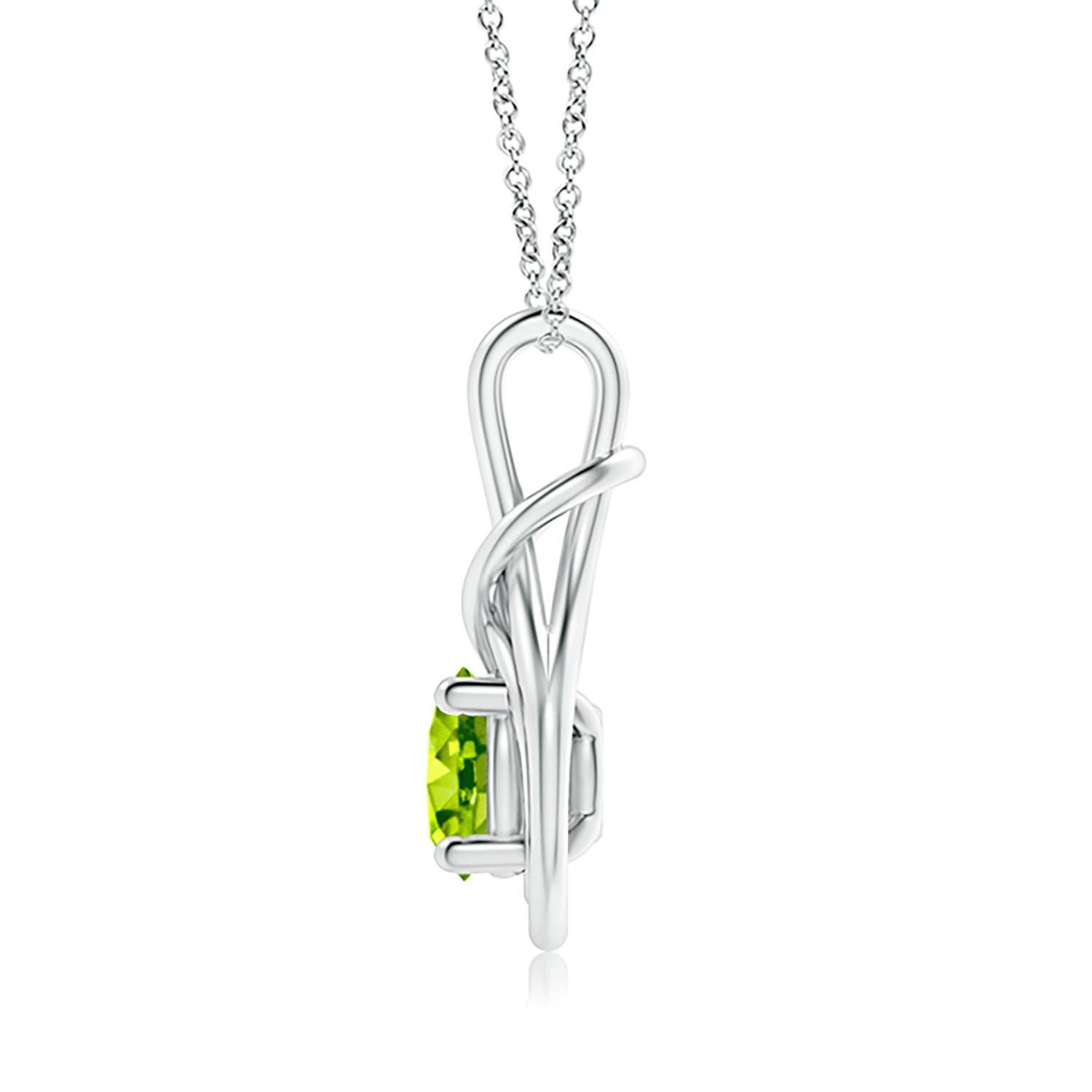 AAA - Peridot / 2 CT / 14 KT White Gold