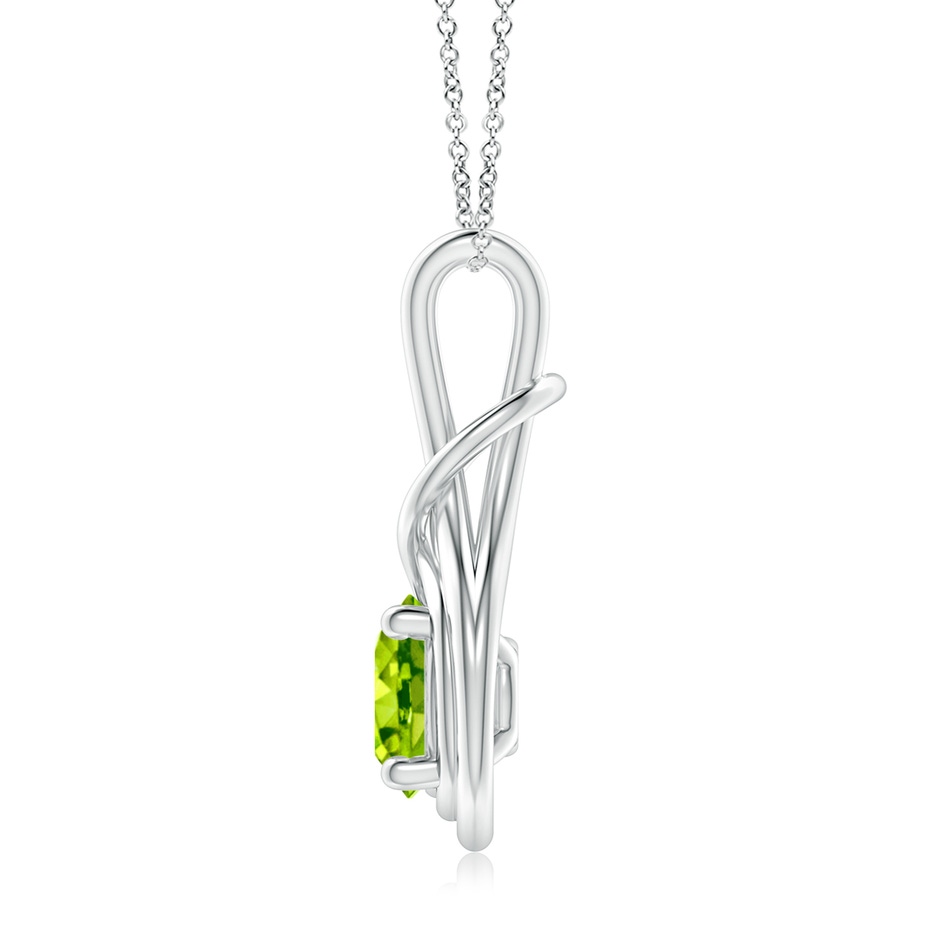 8mm AAA Round Peridot Solitaire Infinity Knot Pendant in White Gold side 199