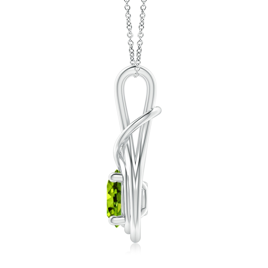 8mm AAAA Round Peridot Solitaire Infinity Knot Pendant in P950 Platinum side 199