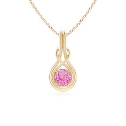 Infinity Yellow Gold Pink Sapphire Necklaces & Pendants