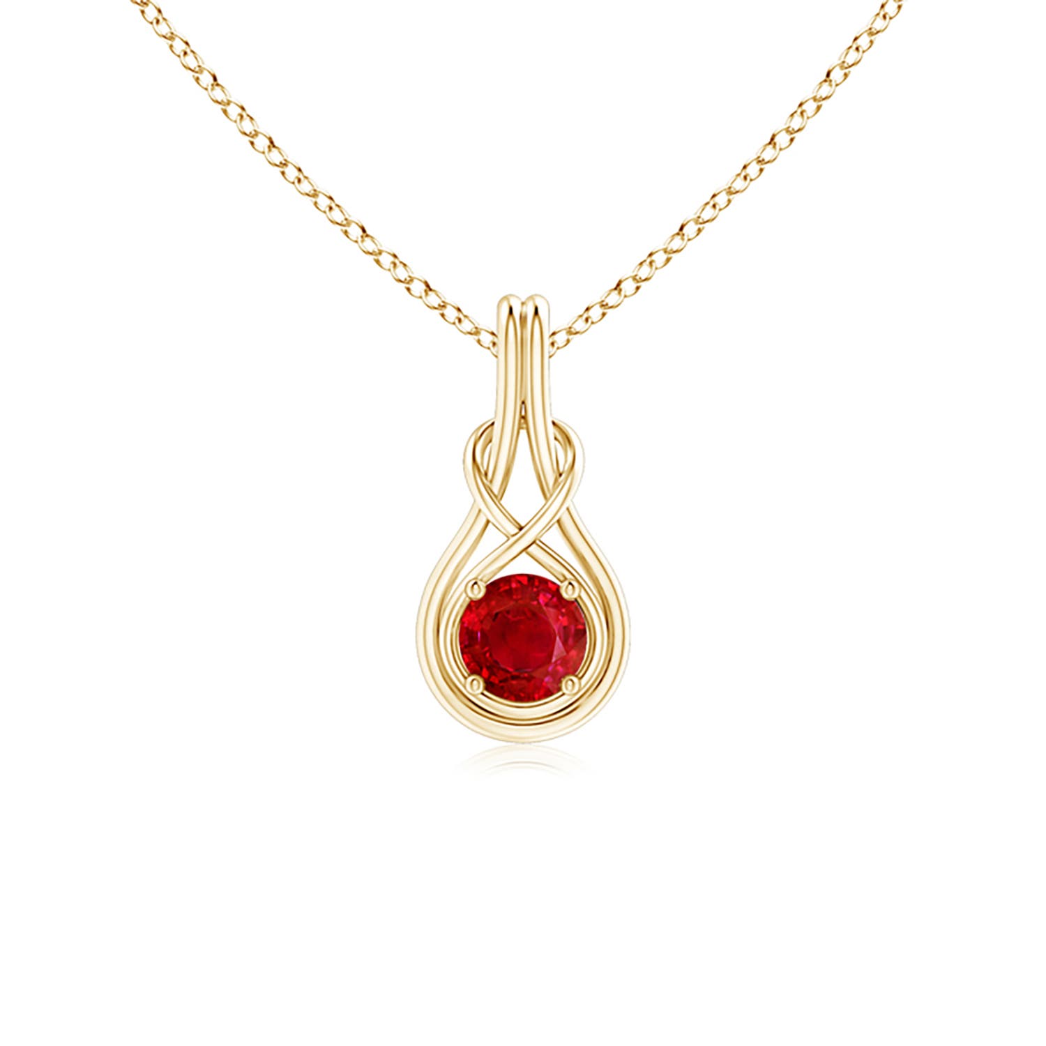 Classic Six Petal Ruby Flower Pendant with Diamond | Angara
