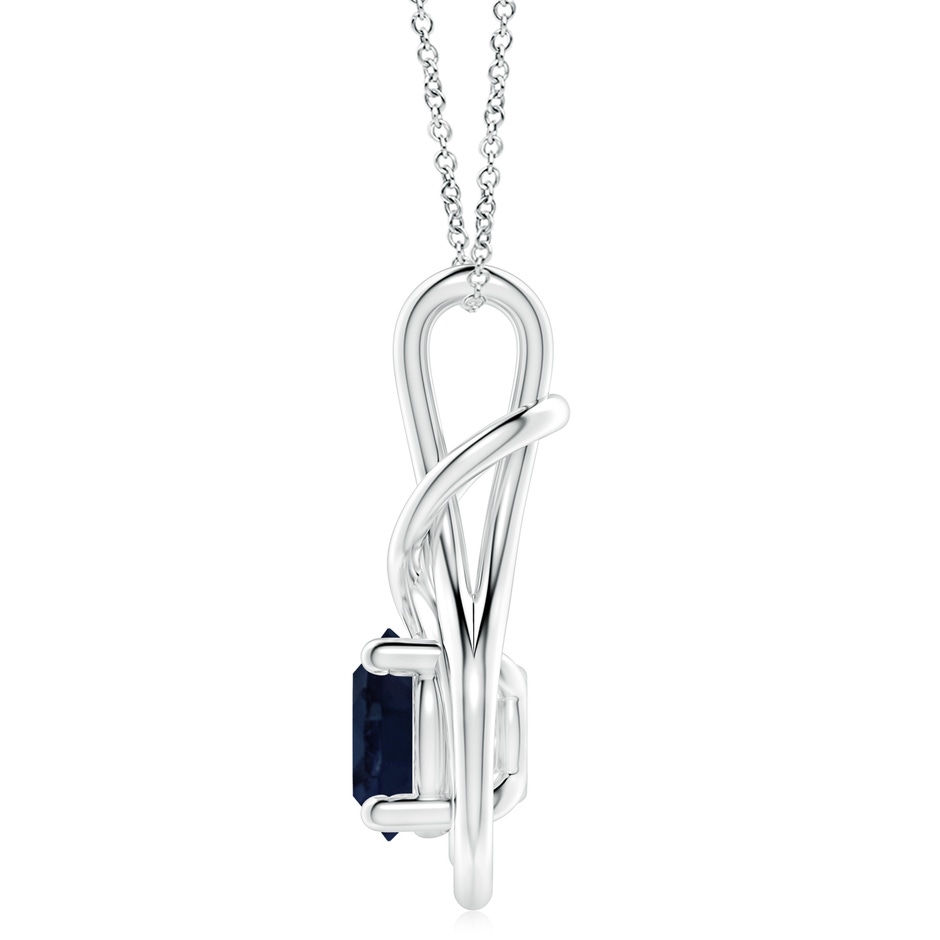 10mm A Round Sapphire Solitaire Infinity Knot Pendant in P950 Platinum side 199