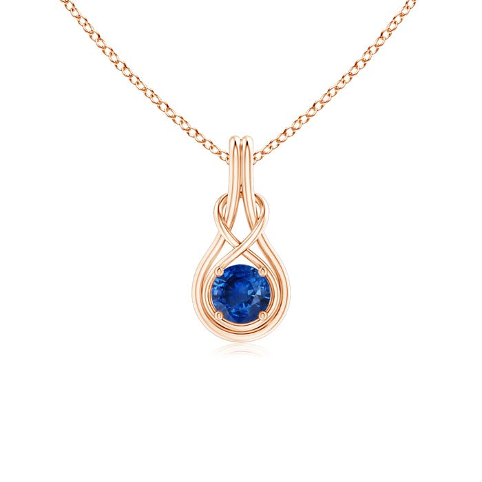 AAA - Blue Sapphire / 0.6 CT / 14 KT Rose Gold