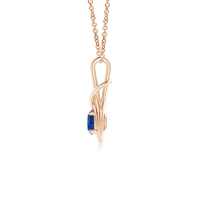 AAA - Blue Sapphire / 0.6 CT / 14 KT Rose Gold