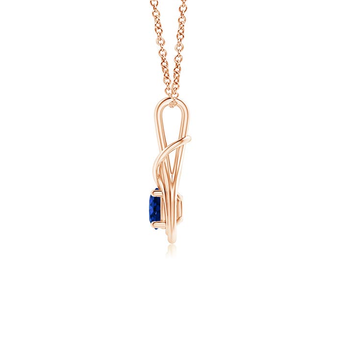 AAAA - Blue Sapphire / 0.6 CT / 14 KT Rose Gold