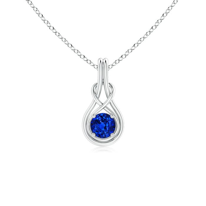 AAAA - Blue Sapphire / 0.6 CT / 14 KT White Gold