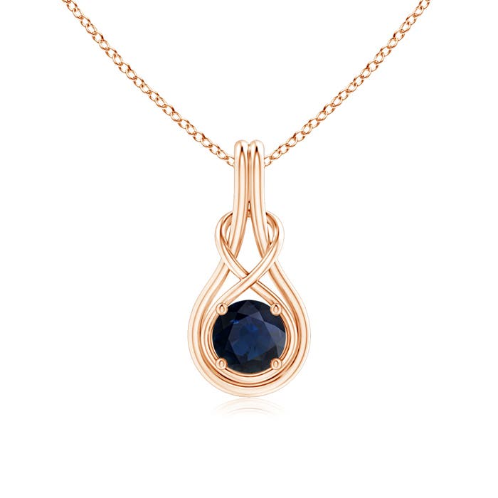 A - Blue Sapphire / 1 CT / 14 KT Rose Gold