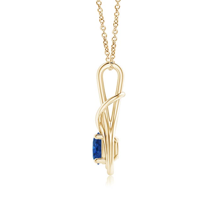 AAA - Blue Sapphire / 1 CT / 14 KT Yellow Gold