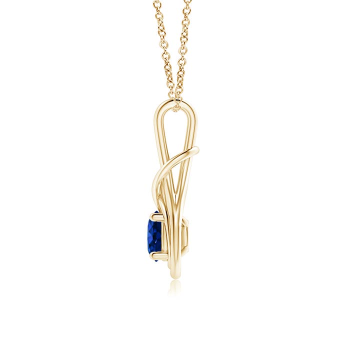 AAAA - Blue Sapphire / 1 CT / 14 KT Yellow Gold