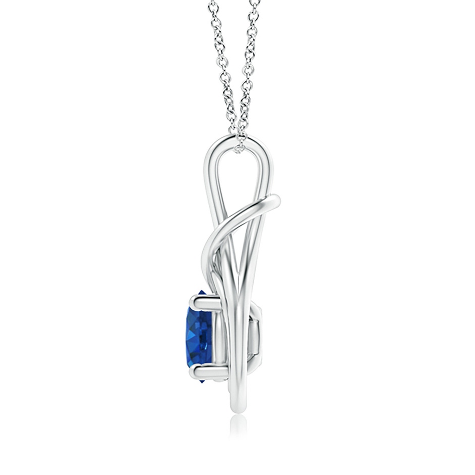 8mm AAA Round Sapphire Solitaire Infinity Knot Pendant in P950 Platinum side 199