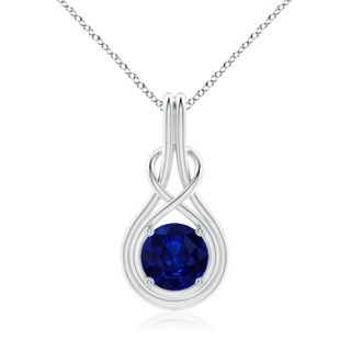 8.94-9.04x5.16mm AAAA GIA Certified Sapphire Solitaire Infinity Knot Pendant in P950 Platinum