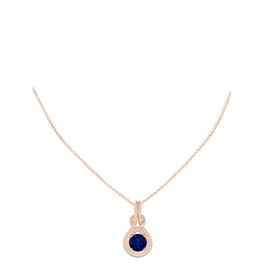 8.94-9.04x5.16mm AAAA GIA Certified Sapphire Solitaire Infinity Knot Pendant in Rose Gold pen