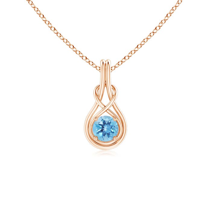 A - Swiss Blue Topaz / 0.6 CT / 14 KT Rose Gold