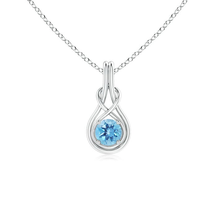 A - Swiss Blue Topaz / 0.6 CT / 14 KT White Gold