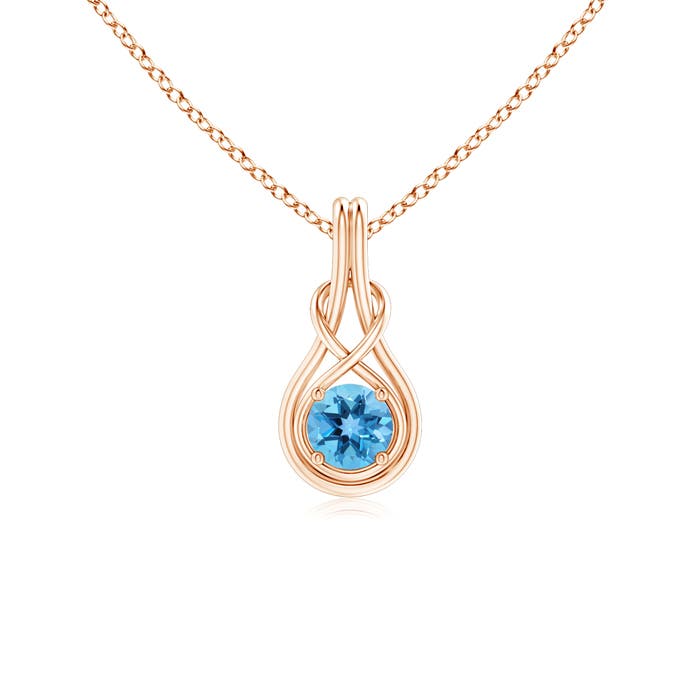 AA - Swiss Blue Topaz / 0.6 CT / 14 KT Rose Gold