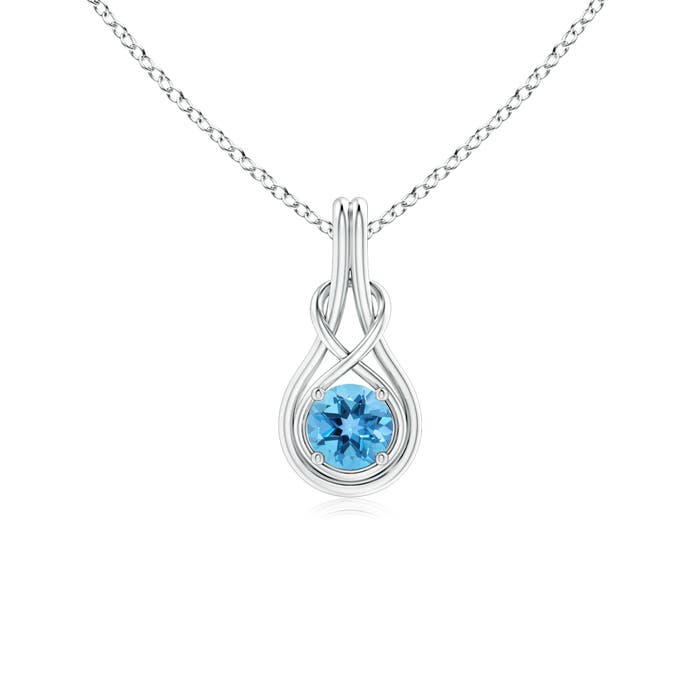 AA - Swiss Blue Topaz / 0.6 CT / 14 KT White Gold