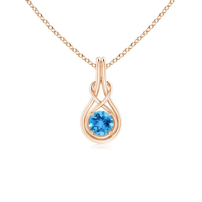 AAA - Swiss Blue Topaz / 0.6 CT / 14 KT Rose Gold