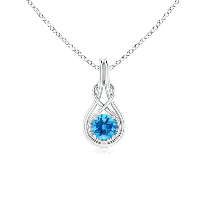 AAAA - Swiss Blue Topaz / 0.6 CT / 14 KT White Gold