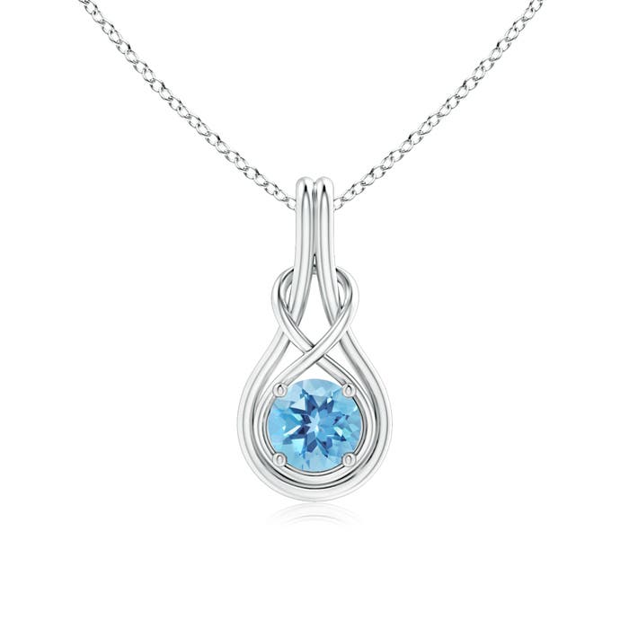 A - Swiss Blue Topaz / 0.95 CT / 14 KT White Gold