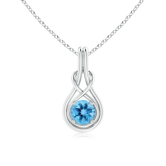 AA - Swiss Blue Topaz / 0.95 CT / 14 KT White Gold