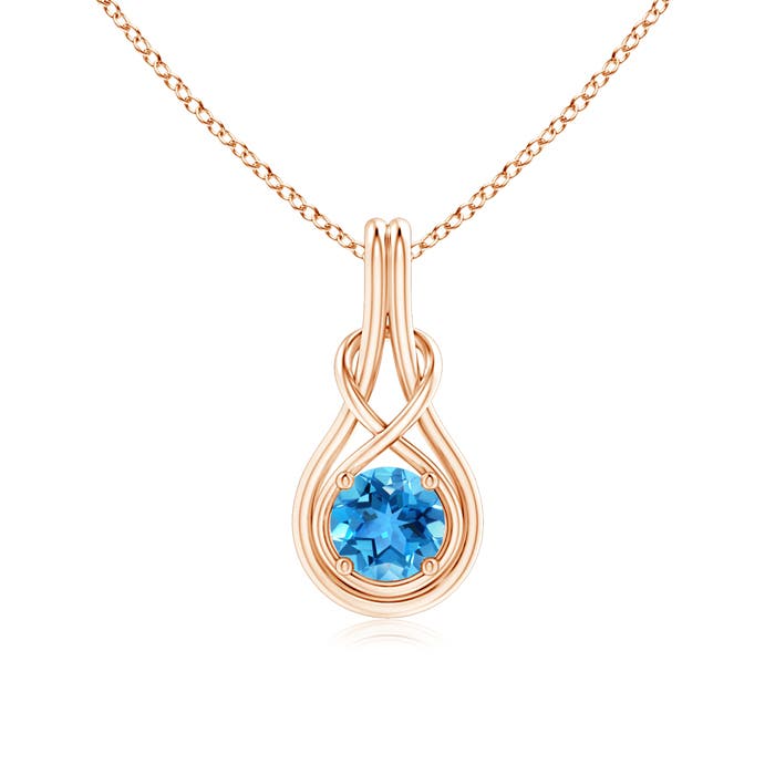 AAA - Swiss Blue Topaz / 0.95 CT / 14 KT Rose Gold