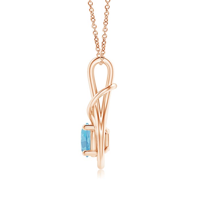 A - Swiss Blue Topaz / 1.55 CT / 14 KT Rose Gold