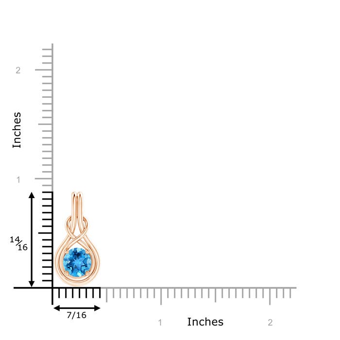 AAA - Swiss Blue Topaz / 1.55 CT / 14 KT Rose Gold