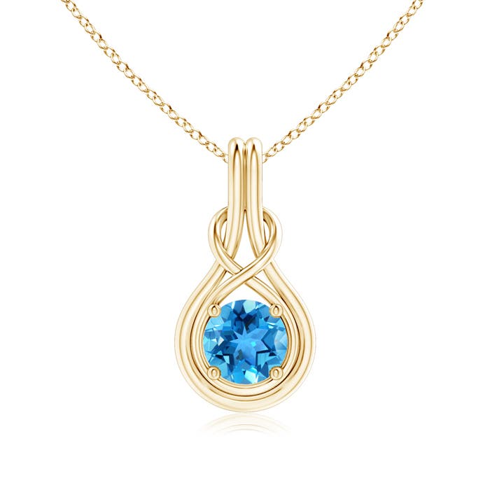 AAA - Swiss Blue Topaz / 1.55 CT / 14 KT Yellow Gold