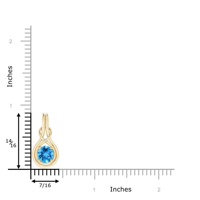 AAA - Swiss Blue Topaz / 1.55 CT / 14 KT Yellow Gold