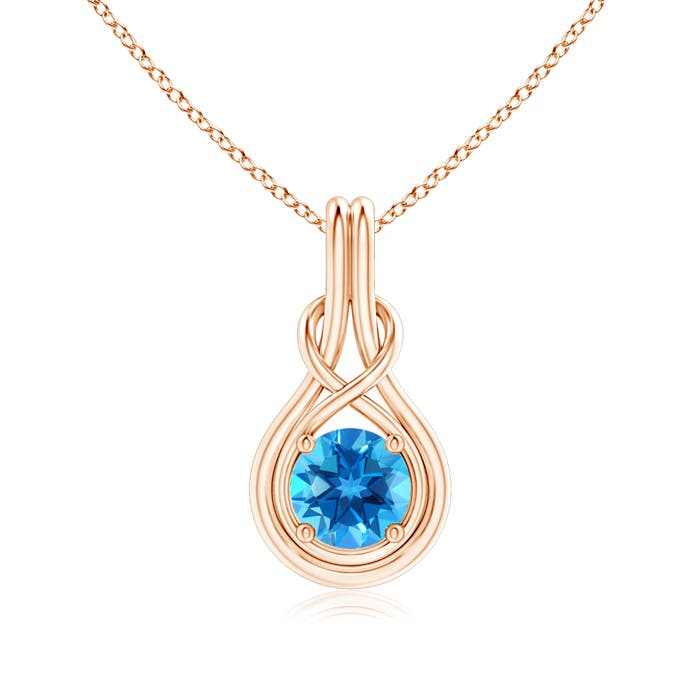 AAAA - Swiss Blue Topaz / 1.55 CT / 14 KT Rose Gold