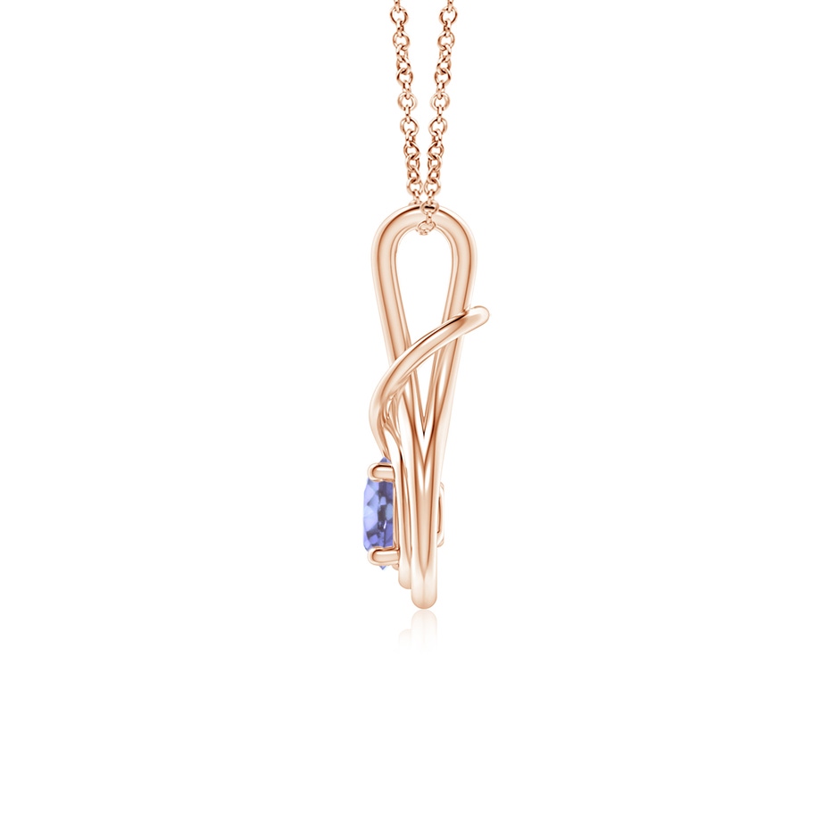 5mm A Round Tanzanite Solitaire Infinity Knot Pendant in Rose Gold side 199